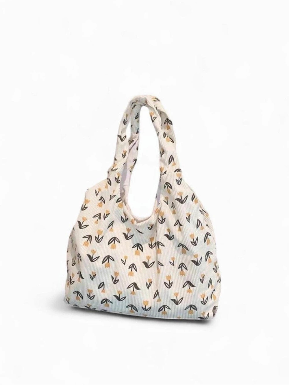 Floral Printed Shoulder Bag in White & Orange 🫧🍃